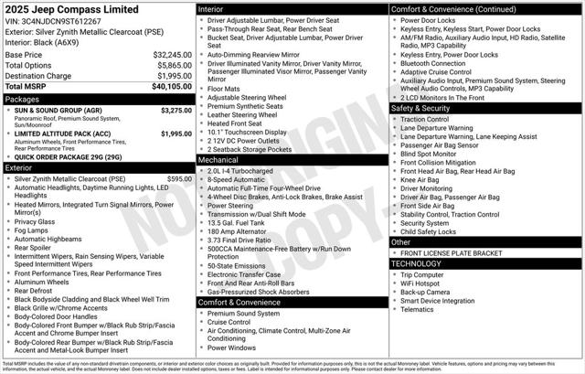 2025 Jeep Compass COMPASS LIMITED 4X4 2025 Jeep Compass COMPASS LIMITED 4X4