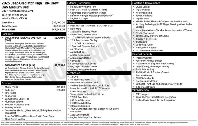 2025 Jeep Gladiator GLADIATOR HIGH TIDE 4X4