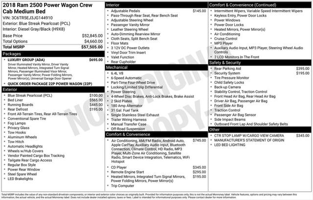 2018 RAM 2500 Power Wagon Crew Cab 4x4 64 Box