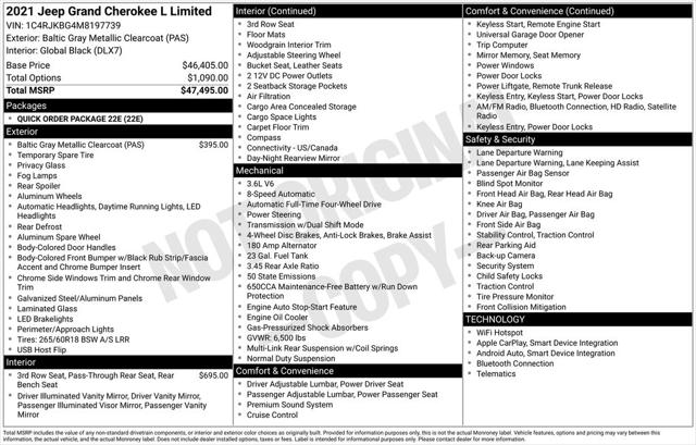 2021 Jeep Grand Cherokee L Limited 4x4 2021 Jeep Grand Cherokee L Limited 4x4