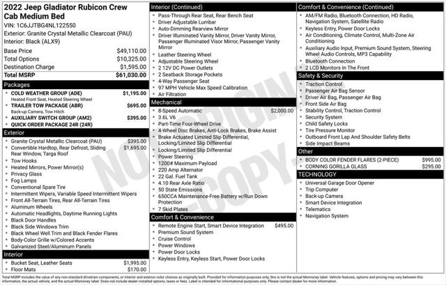 2022 Jeep Gladiator Rubicon 4x4 2022 Jeep Gladiator Rubicon 4x4