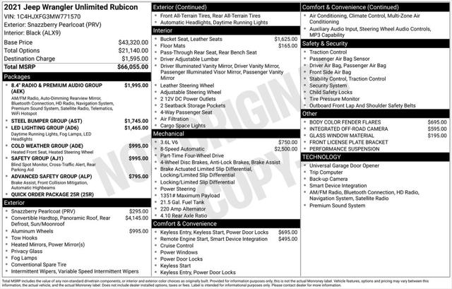 2021 Jeep Wrangler Unlimited Rubicon 4X4
