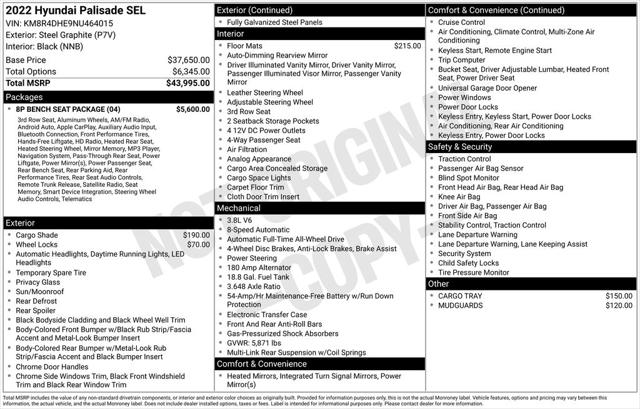 2022 Hyundai Palisade SEL 2022 Hyundai Palisade SEL