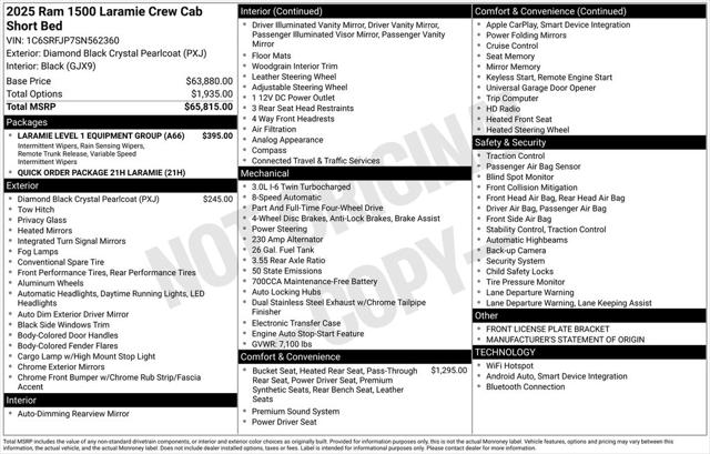 2025 RAM 1500 Laramie Crew Cab 4x4 57 Box