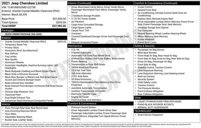 2021 Jeep Cherokee Limited 4X4