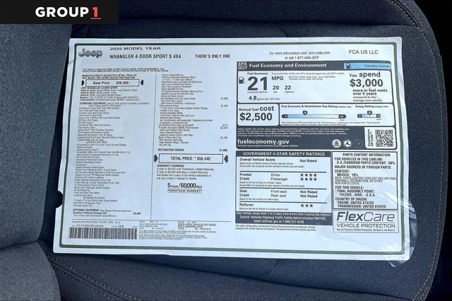 2025 Jeep Wrangler WRANGLER 4-DOOR SPORT S 2025 Jeep Wrangler WRANGLER 4-DOOR SPORT S