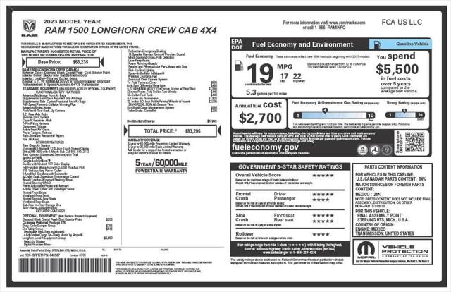 2023 RAM 1500 Limited Longhorn Crew Cab 4x4 57 Box