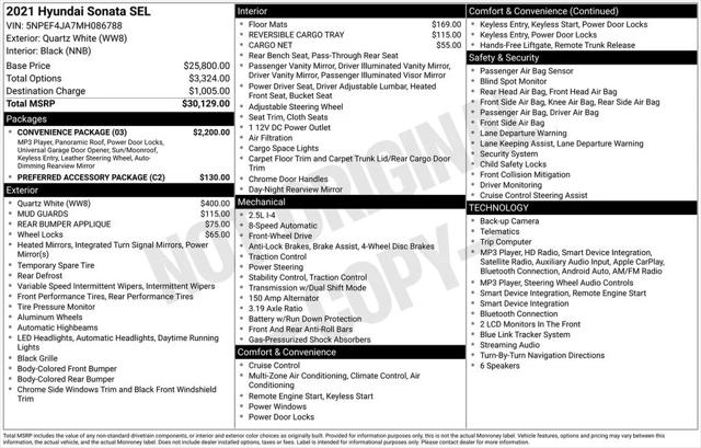 2021 Hyundai Sonata SEL 2021 Hyundai Sonata SEL
