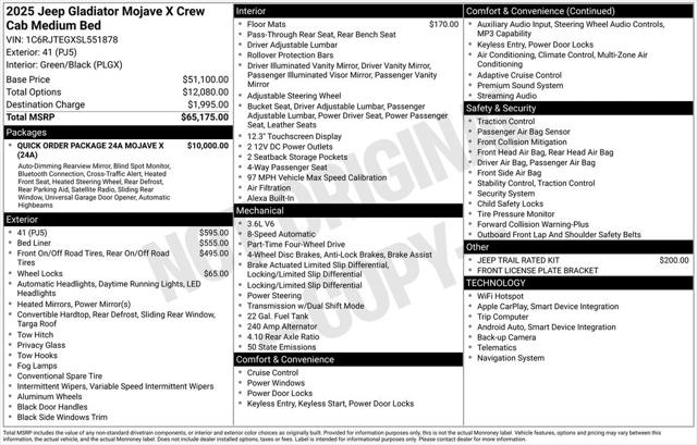 2025 Jeep Gladiator GLADIATOR MOJAVE X 4X4 2025 Jeep Gladiator GLADIATOR MOJAVE X 4X4