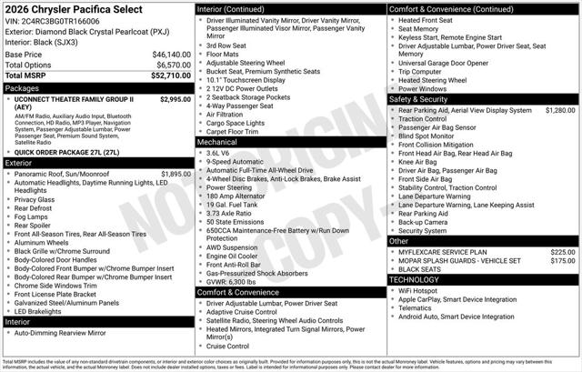 2026 Chrysler Pacifica PACIFICA SELECT AWD 2026 Chrysler Pacifica PACIFICA SELECT AWD