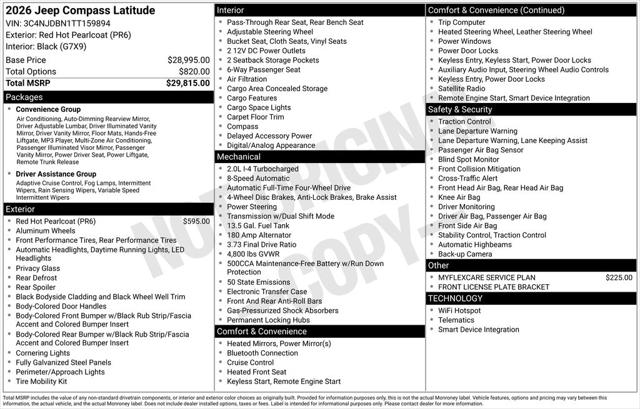 2026 Jeep Compass Latitude Altitude