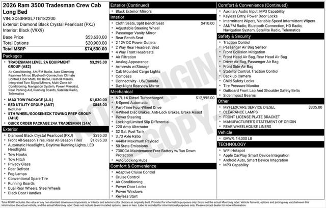 2026 RAM Ram 3500 RAM 3500 TRADESMAN CREW CAB 4X4 8 BOX 2026 RAM Ram 3500 RAM 3500 TRADESMAN CREW CAB 4X4 8 BOX