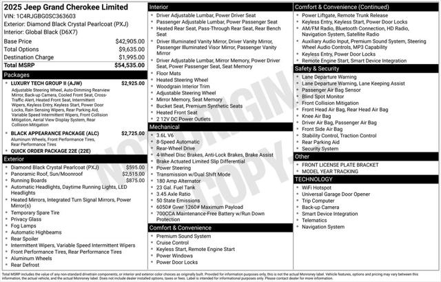 2025 Jeep Grand Cherokee GRAND CHEROKEE LIMITED 4X2 2025 Jeep Grand Cherokee GRAND CHEROKEE LIMITED 4X2