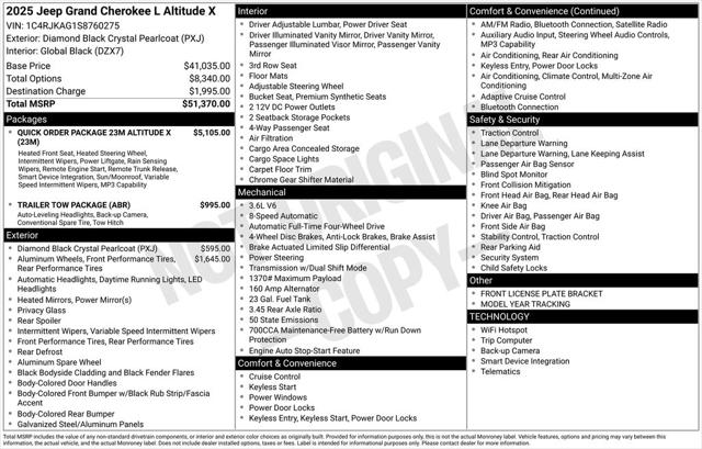 2025 Jeep Grand Cherokee GRAND CHEROKEE L ALTITUDE X 4X4 2025 Jeep Grand Cherokee GRAND CHEROKEE L ALTITUDE X 4X4