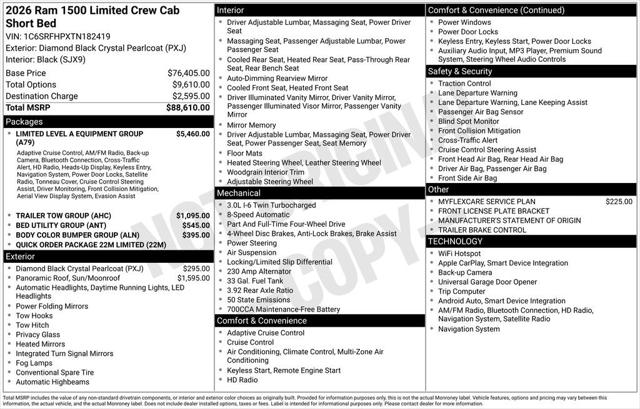 2026 RAM Ram 1500 RAM 1500 LIMITED CREW CAB 4X4 57 BOX 2026 RAM Ram 1500 RAM 1500 LIMITED CREW CAB 4X4 57 BOX