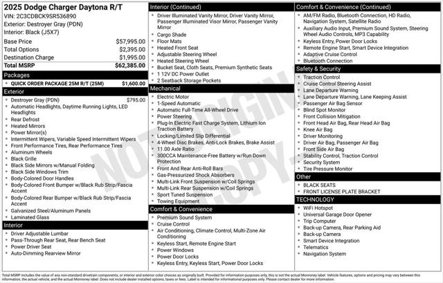 2025 Dodge Charger CHARGER 2-DOOR DAYTONA R/T AWD 2025 Dodge Charger CHARGER 2-DOOR DAYTONA R/T AWD