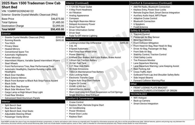 2025 RAM 1500 Tradesman Crew Cab 4x4 57 Box