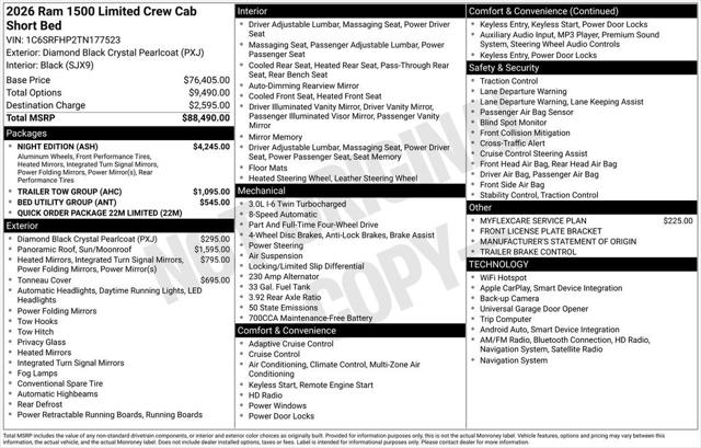 2026 RAM Ram 1500 RAM 1500 LIMITED CREW CAB 4X4 57 BOX