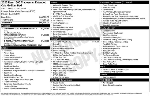 2025 RAM Ram 1500 RAM 1500 TRADESMAN QUAD CAB 4X4 64 BOX