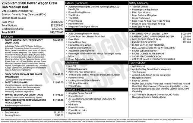 2026 RAM Ram 2500 RAM 2500 POWER WAGON CREW CAB 4X4 64 BOX 2026 RAM Ram 2500 RAM 2500 POWER WAGON CREW CAB 4X4 64 BOX