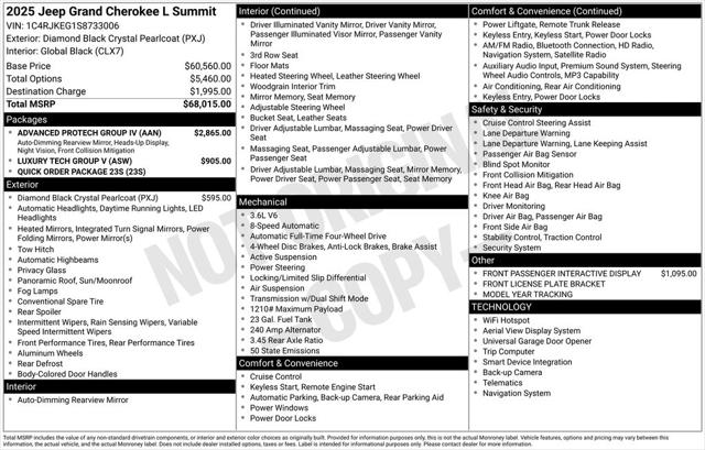 2025 Jeep Grand Cherokee GRAND CHEROKEE L SUMMIT 4X4 2025 Jeep Grand Cherokee GRAND CHEROKEE L SUMMIT 4X4