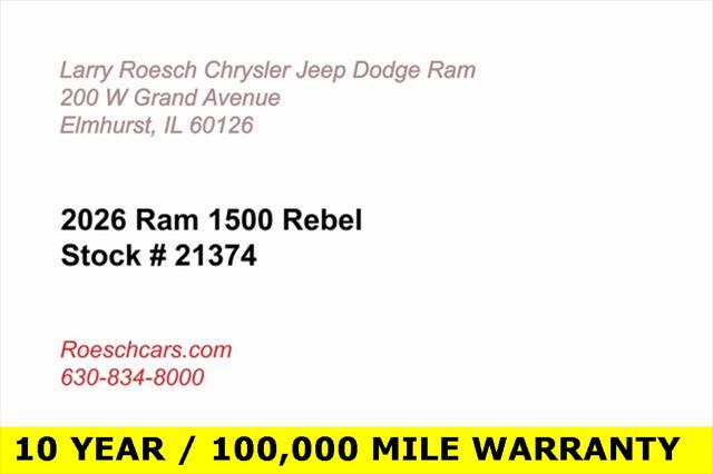 2026 RAM Ram 1500 RAM 1500 REBEL CREW CAB 4X4 57 BOX 2026 RAM Ram 1500 RAM 1500 REBEL CREW CAB 4X4 57 BOX