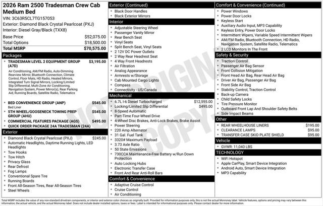2026 RAM Ram 2500 RAM 2500 TRADESMAN CREW CAB 4X4 64 BOX 2026 RAM Ram 2500 RAM 2500 TRADESMAN CREW CAB 4X4 64 BOX