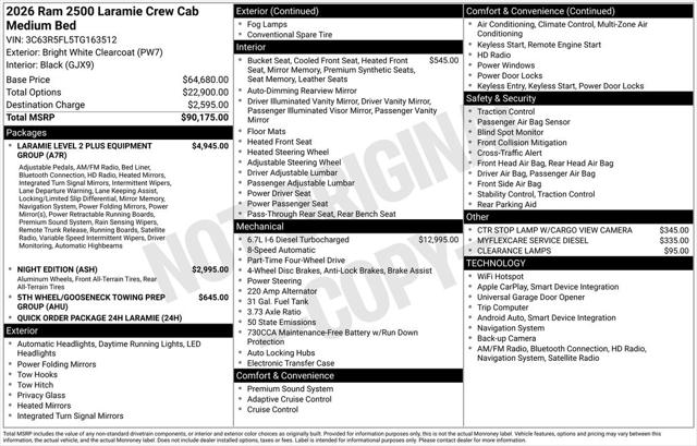2026 RAM Ram 2500 RAM 2500 LARAMIE CREW CAB 4X4 64 BOX