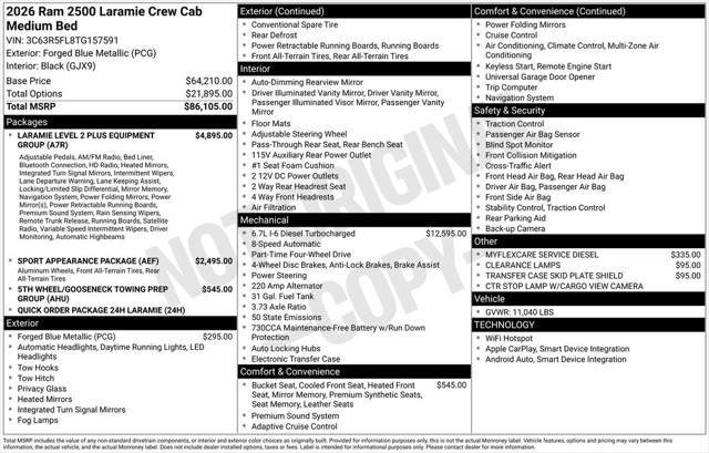2026 RAM Ram 2500 RAM 2500 LARAMIE CREW CAB 4X4 64 BOX