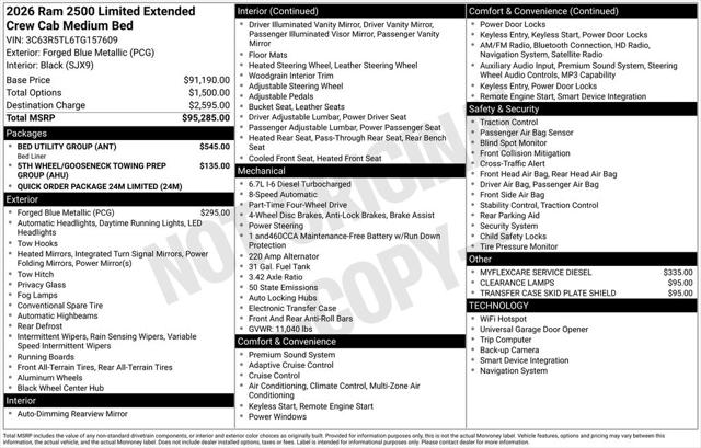 2026 RAM Ram 2500 RAM 2500 LIMITED MEGA CAB 4X4 64 BOX
