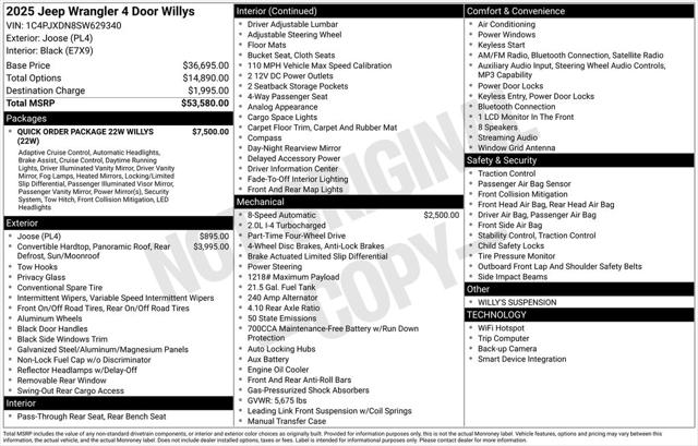 2025 Jeep Wrangler WRANGLER 4-DOOR WILLYS 2025 Jeep Wrangler WRANGLER 4-DOOR WILLYS