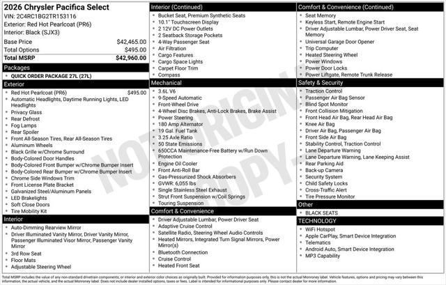 2026 Chrysler Pacifica PACIFICA SELECT