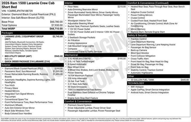 2026 RAM Ram 1500 RAM 1500 LARAMIE CREW CAB 4X2 57 BOX