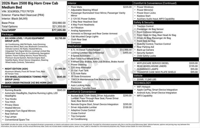 2026 RAM Ram 2500 RAM 2500 BIG HORN CREW CAB 4X4 64 BOX