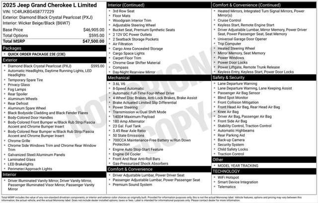 2025 Jeep Grand Cherokee GRAND CHEROKEE L LIMITED 4X4