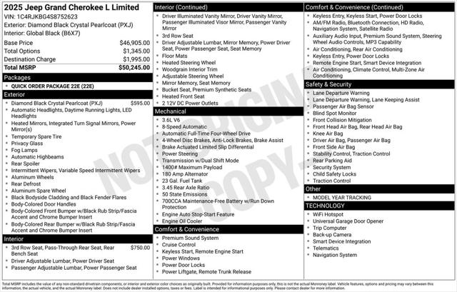 2025 Jeep Grand Cherokee GRAND CHEROKEE L LIMITED 4X4