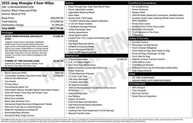 2025 Jeep Wrangler WRANGLER 4-DOOR WILLYS