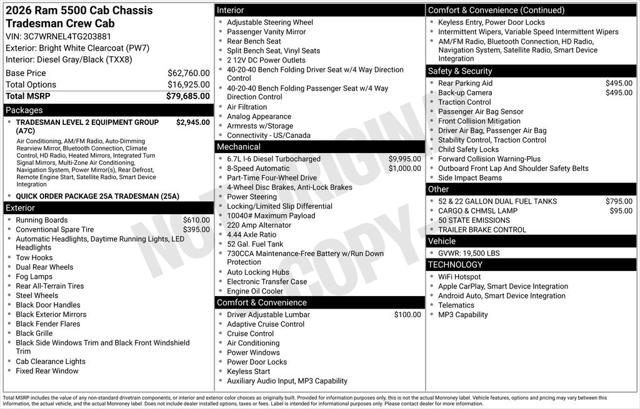 2026 RAM Ram 5500 Chassis Cab RAM 5500 TRADESMAN CHASSIS CREW CAB 4X4 60 CA 2026 RAM Ram 5500 Chassis Cab RAM 5500 TRADESMAN CHASSIS CREW CAB 4X4 60 CA
