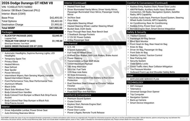 2026 Dodge Durango DURANGO GT AWD HEMI V8