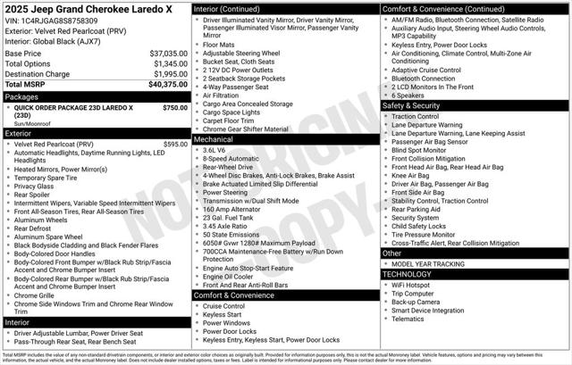 2025 Jeep Grand Cherokee GRAND CHEROKEE LAREDO X 4X2