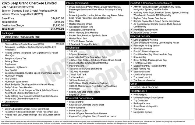 2025 Jeep Grand Cherokee GRAND CHEROKEE LIMITED 4X4 2025 Jeep Grand Cherokee GRAND CHEROKEE LIMITED 4X4