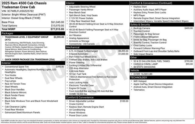 2025 RAM Ram 4500 Chassis Cab RAM 4500 TRADESMAN CHASSIS CREW CAB 4X4 84 CA 2025 RAM Ram 4500 Chassis Cab RAM 4500 TRADESMAN CHASSIS CREW CAB 4X4 84 CA