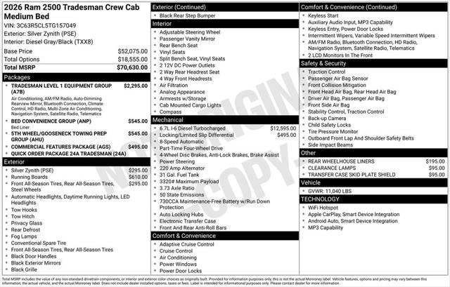 2026 RAM Ram 2500 RAM 2500 TRADESMAN CREW CAB 4X4 64 BOX 2026 RAM Ram 2500 RAM 2500 TRADESMAN CREW CAB 4X4 64 BOX