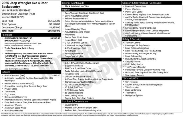 2025 Jeep Wrangler 4xe WRANGLER 4-DOOR BACKCOUNTRY 4xe