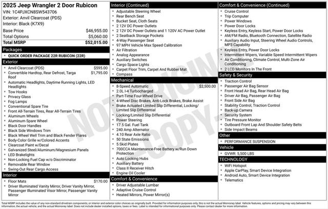 2025 Jeep Wrangler WRANGLER 2-DOOR RUBICON 2025 Jeep Wrangler WRANGLER 2-DOOR RUBICON