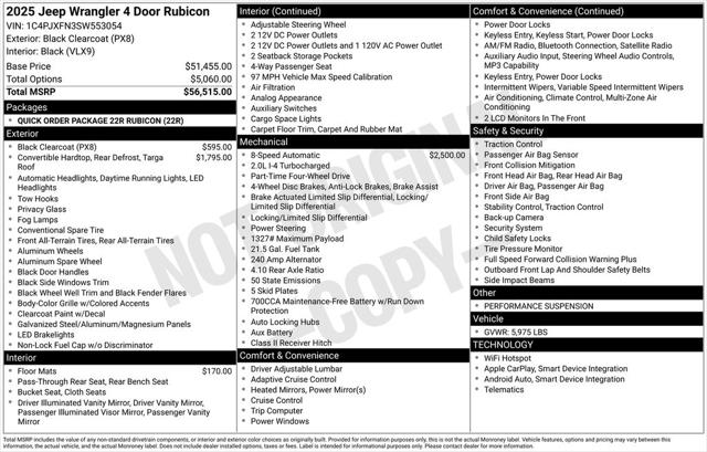 2025 Jeep Wrangler WRANGLER 4-DOOR RUBICON 2025 Jeep Wrangler WRANGLER 4-DOOR RUBICON