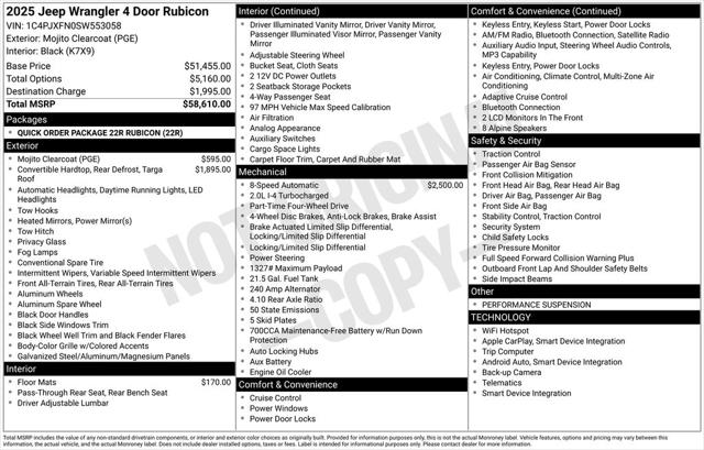 2025 Jeep Wrangler WRANGLER 4-DOOR RUBICON 2025 Jeep Wrangler WRANGLER 4-DOOR RUBICON