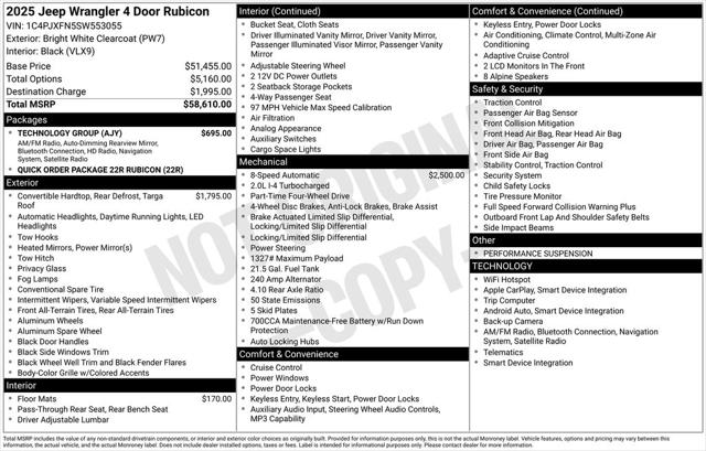 2025 Jeep Wrangler WRANGLER 4-DOOR RUBICON 2025 Jeep Wrangler WRANGLER 4-DOOR RUBICON