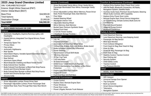 2025 Jeep Grand Cherokee GRAND CHEROKEE LIMITED 4X4 2025 Jeep Grand Cherokee GRAND CHEROKEE LIMITED 4X4