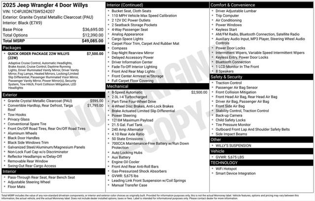 2025 Jeep Wrangler 4-Door Willys 4x4